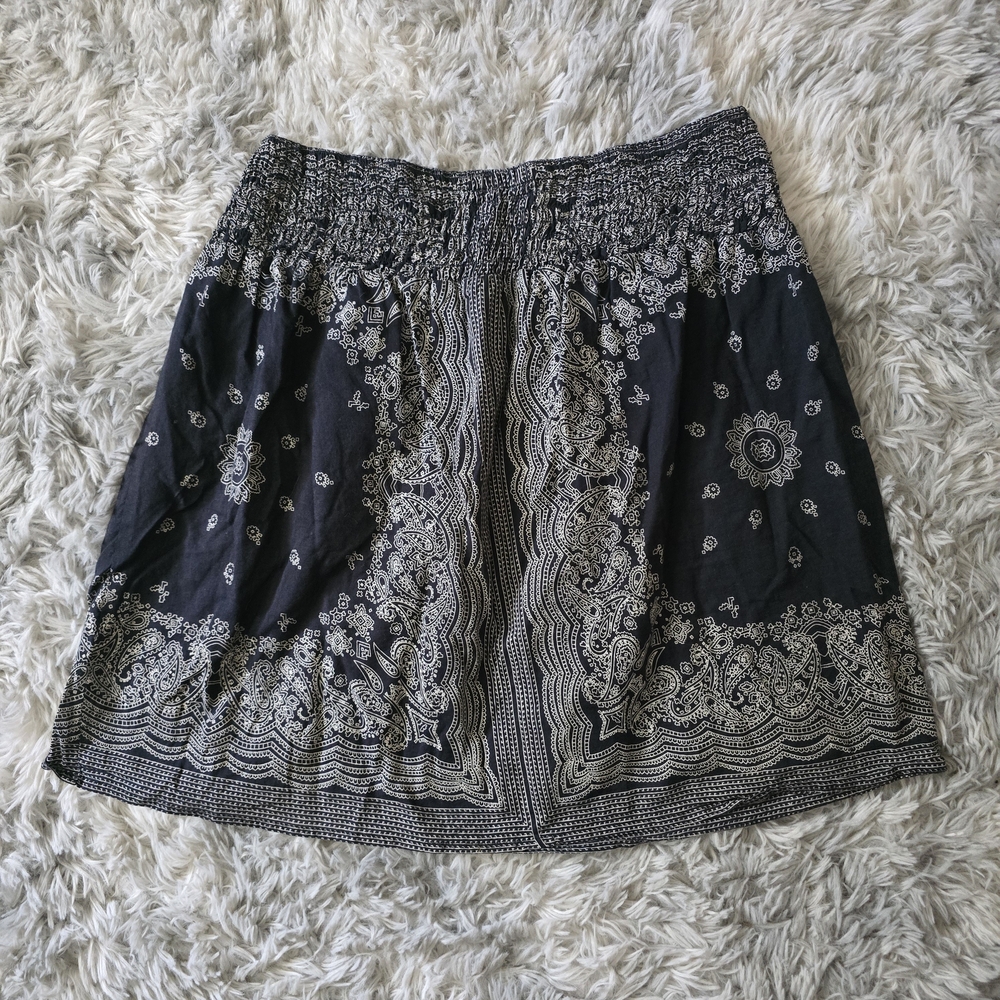 Blue Plate Bandana A-Line Skirt - Size Medium
